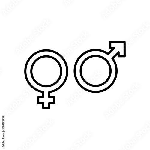 Sex symbol icon logo template design illustration.