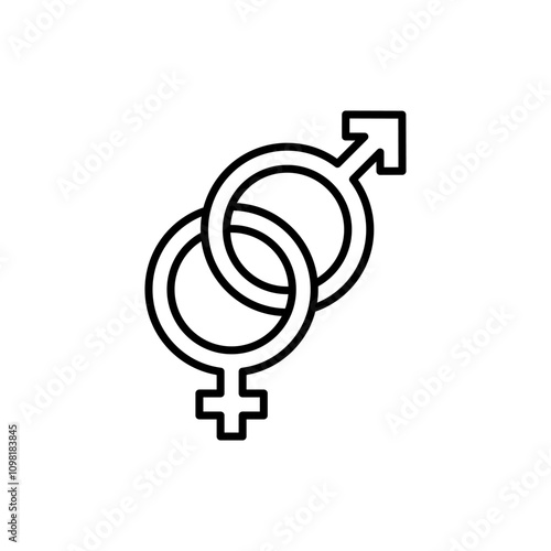 Sex symbol icon logo template design illustration.
