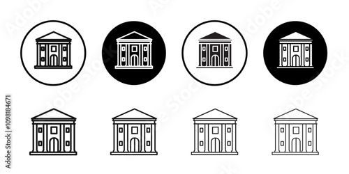 City hall building icon Symbol mark in filled style