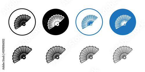 Hand fan icon Symbol mark in filled style