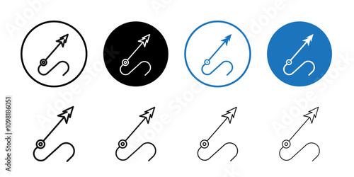 Harpoon icon Symbol mark in filled style