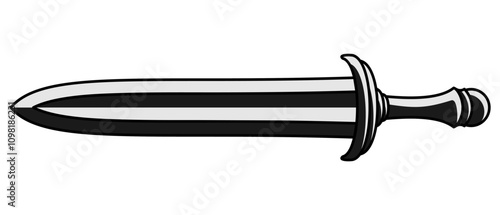 Vector silhouettes of flat-designed Arabian, pirate, and executioner swords isolated on a white background.