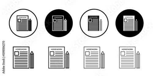 Homework icon Symbol mark in filled style