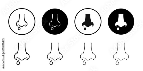 Stuffy nose icon Symbol mark in filled style