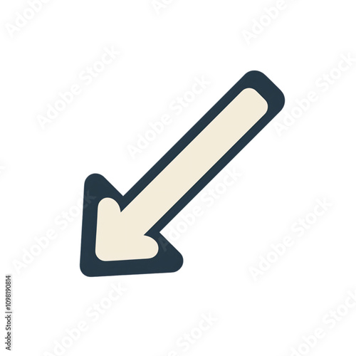 Left downward pointing arrow icon
