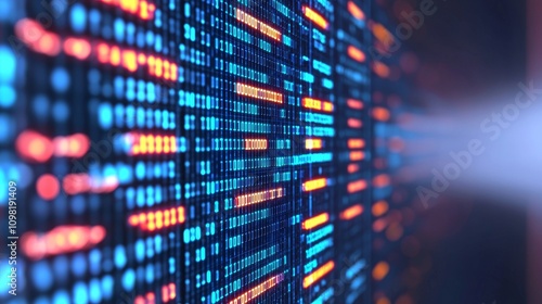 Wallpaper Mural Digital data flow in vibrant colors on a virtual screen. Torontodigital.ca