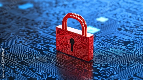 Wallpaper Mural Digital lock on a circuit board background. Torontodigital.ca