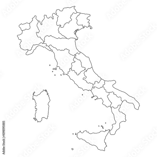 Italy map symbol shape, travel web flat concept icon web vector illustration .
