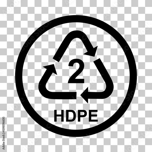 Plastic symbol, ecology recycling sign isolated on white background. Package waste icon . photo