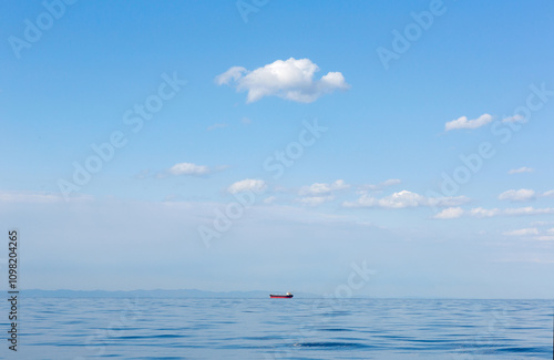 Seascape with cloud on a sunny day. Pacific Ocean. photo