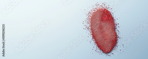 antitracking security concept. A vibrant red fingerprint design against a light background, evoking themes of identity and security.