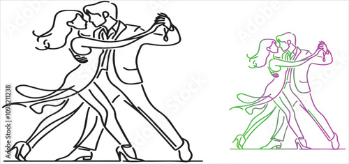 Latin dancing, couple dancing , vector