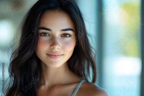 Peaceful Brunette Portrait Natural Beauty, Loose Hair Free Download Peaceful Brunette Portrait Natural Beauty, Loose Hair - GFXLoad