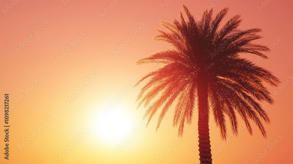 Obraz premium palm tree silhouette