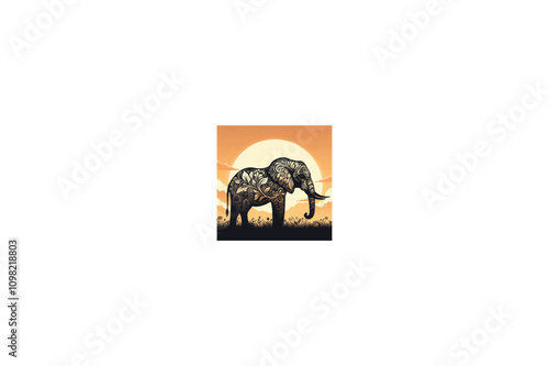 An Elephant vector high fidelity image made by adobe illustrator..eps