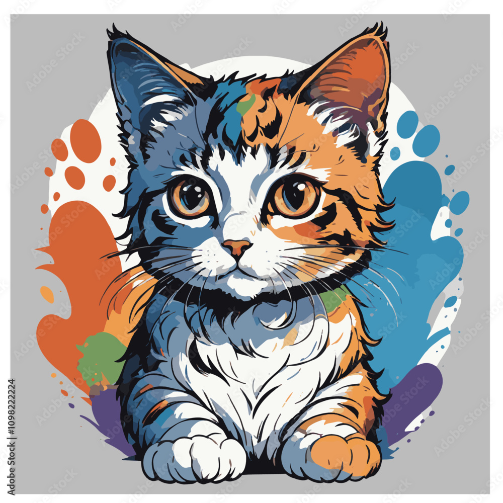Obraz premium vector of a cute kitten