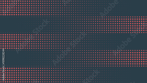 Circular Halftone Pattern Vector Visual Striking Stripes Transition Effect Red Black Abstract Background. Minimal Brutalism Style Half Tone Graphics Striped Abstraction. Ultra Modern Art Illustration