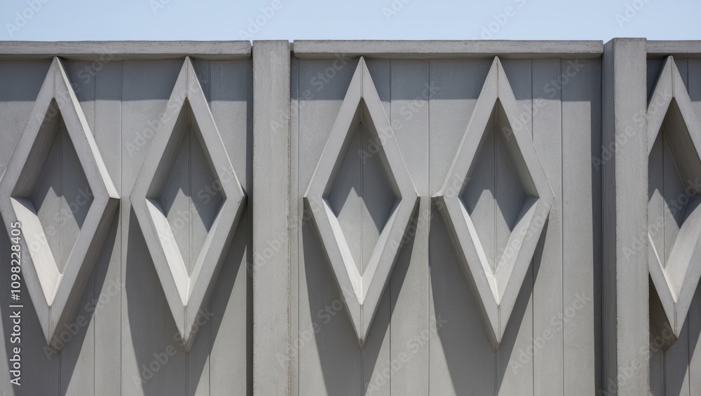 Obraz premium Sharp-edged Diamond Reliefs on Large Scale Wall Structure