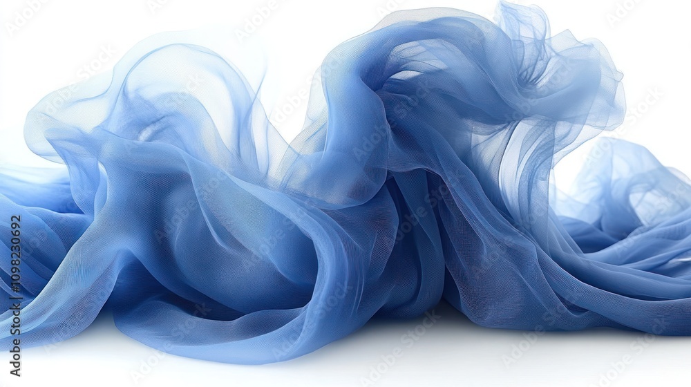 Obraz premium Abstract blue fabric flowing in the air.