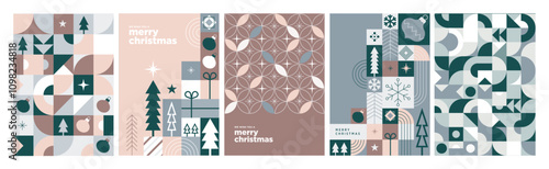 Christmas and New Year Greeting Cards. Abstract vector illustration concepts for greeting card, party invitation card, website banner, social media banner, marketing material.