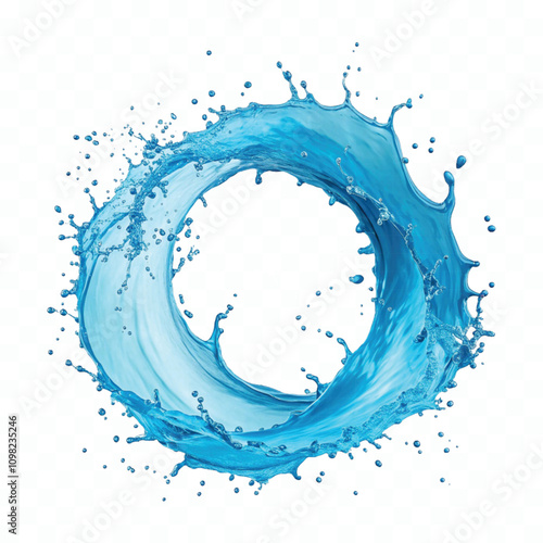 abstract 3d water splashes in curve style isolated on white background