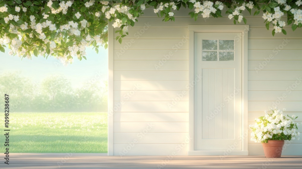 Fototapeta premium Tranquil Spring Porch.
