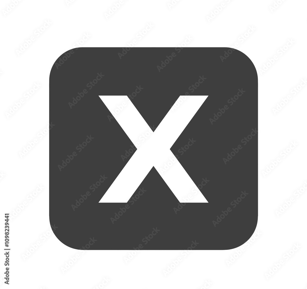 Obraz premium シンプルな黒色のXアイコン