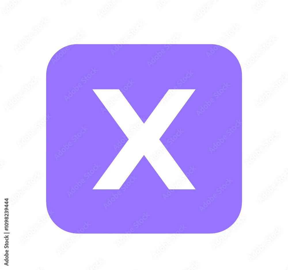Obraz premium シンプルな紫色のXアイコン