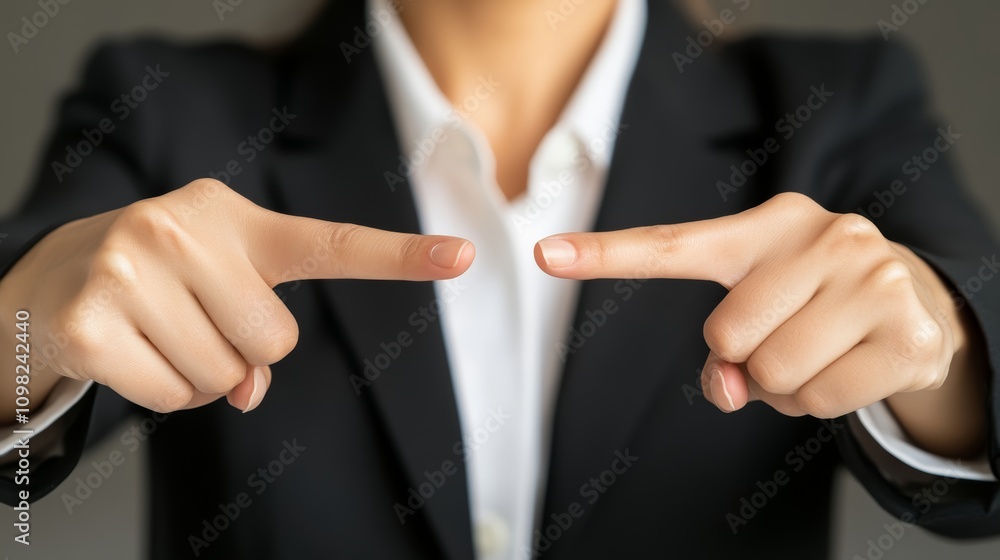 Obraz premium Confident businesswoman points directly at you, empowerment, career, and business leadership