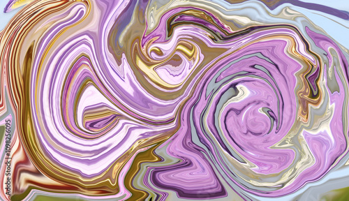 Liquified background with purple, yellow, brown and blue color. Abstract concept idea.
