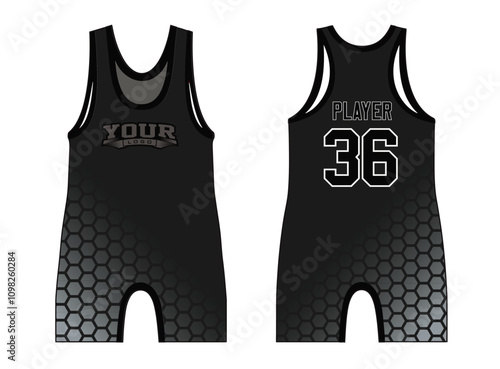 Wrestling singlets design with an elegant edgy and wild look. Sports gear template mockup perfect fit for all sports. The designs that go on casual wear, shirts, fashion apparel, and all kind 