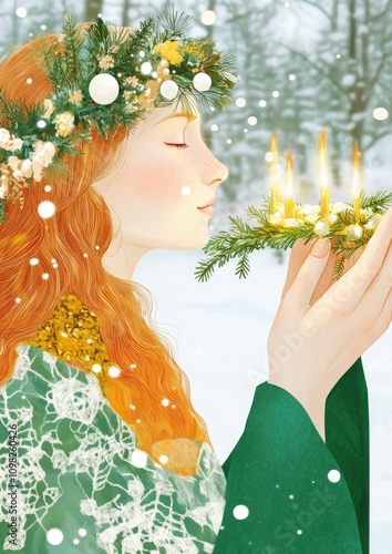Imbolc Pagan Goddess Brigid Welcoming Spring