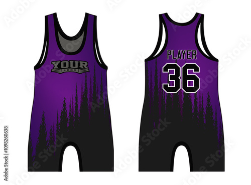 Wrestling singlets design with an elegant edgy and wild look. Sports gear template mockup perfect fit for all sports. The designs that go on casual wear, shirts, fashion apparel, and all kind 