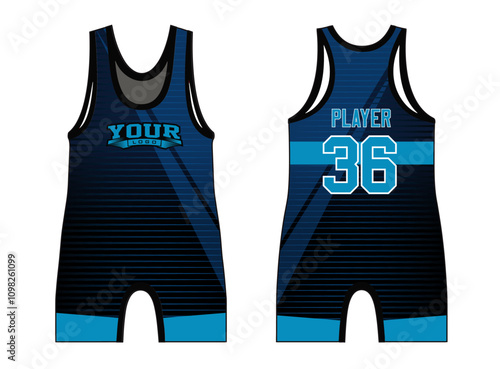 Wrestling singlets design with an elegant edgy and wild look. Sports gear template mockup perfect fit for all sports. The designs that go on casual wear, shirts, fashion apparel, and all kind 