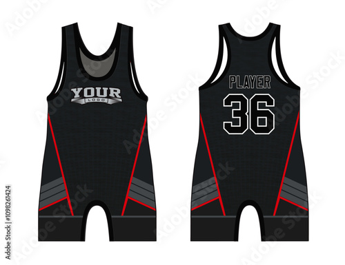 Wrestling singlets design with an elegant edgy and wild look. Sports gear template mockup perfect fit for all sports. The designs that go on casual wear, shirts, fashion apparel, and all kind 