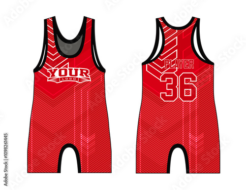 Wrestling singlets design with an elegant edgy and wild look. Sports gear template mockup perfect fit for all sports. The designs that go on casual wear, shirts, fashion apparel, and all kind 