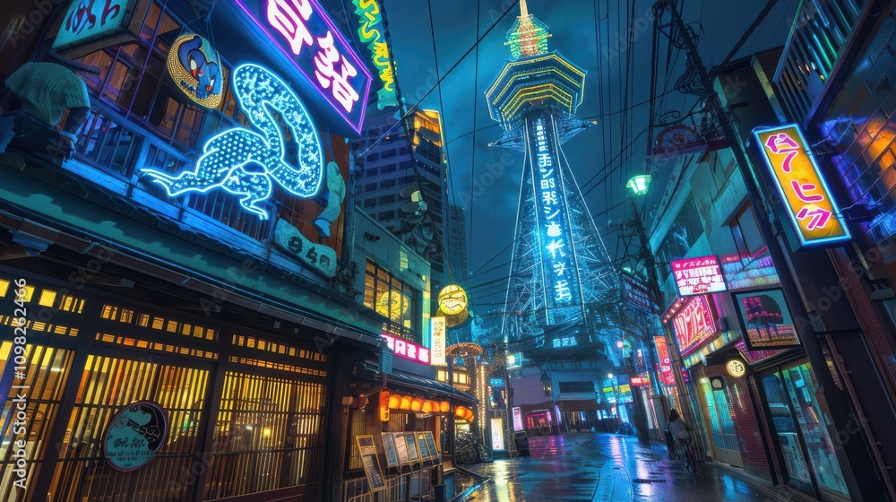 Fototapeta premium osaka neon light
