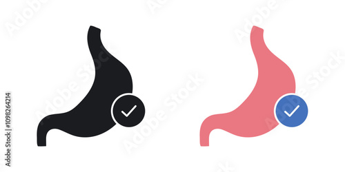 Good digestion icon set in black and colored version