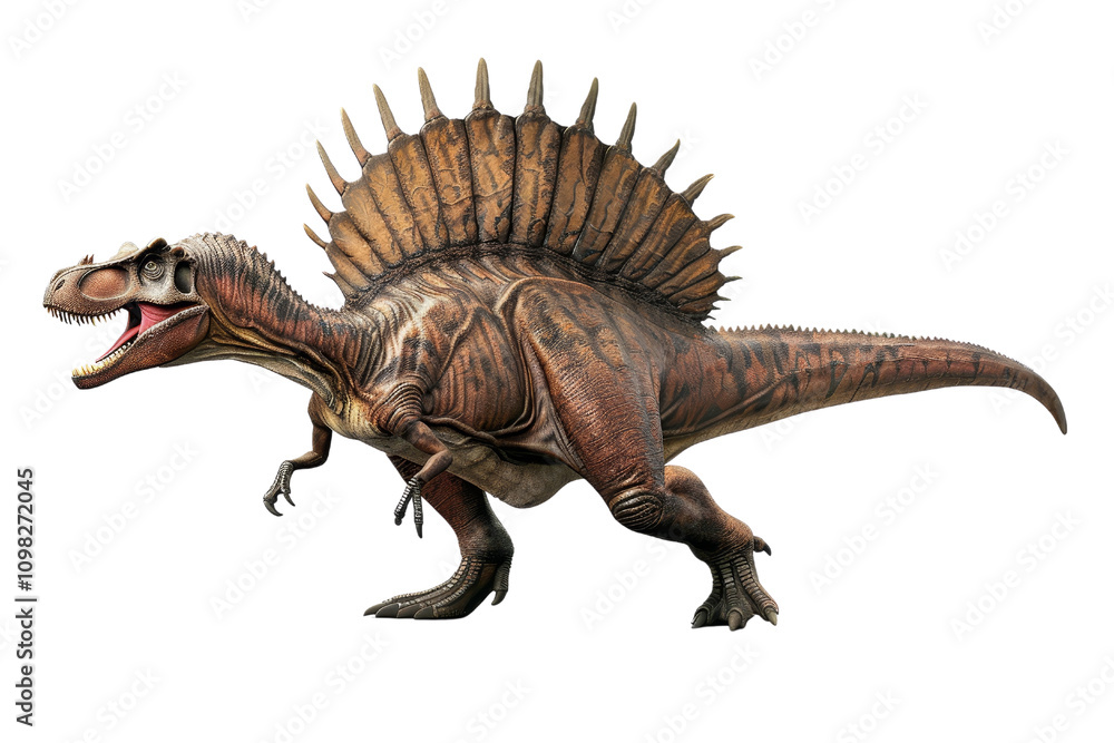 Fototapeta premium Spinosaurus dinosaur illustration, isolated on white background.