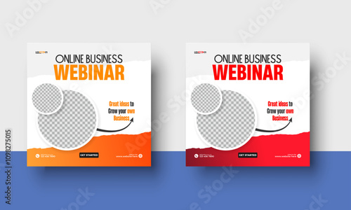 Business webinar Digital Marketing Social Media Post template Design, Creative business conference digital marketing social media web banner template, 