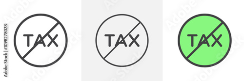Tax free icon collection in black and white and colored style