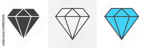 High potency icon collection in black and white and colored style