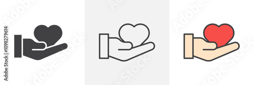 Empathy icon collection in black and white and colored style
