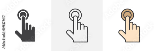 Interactivity icon collection in black and white and colored style