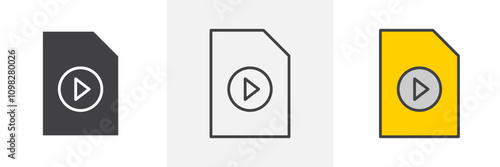 Multimedia files icon collection in black and white and colored style Free Download Multimedia files icon collection in black and white and colored style - GFXLoad