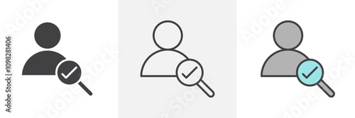 Hired icon collection in black and white and colored style