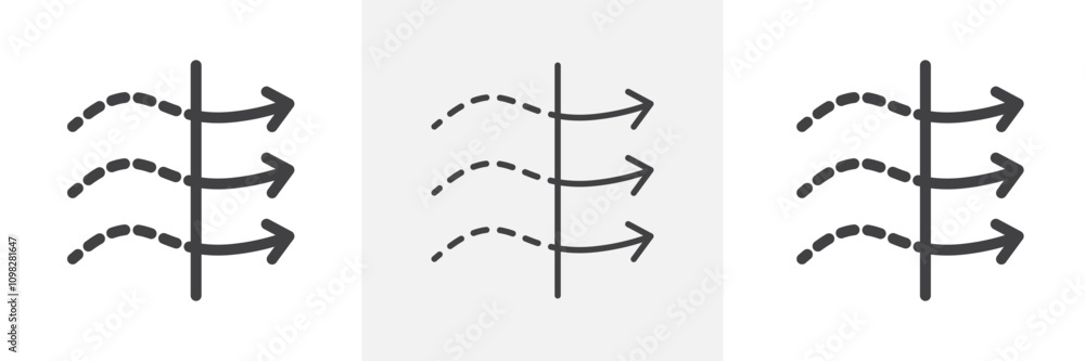 Obraz premium Air purification icon collection in black and white and colored style