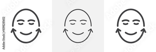 Facelift icon collection in black and white and colored style