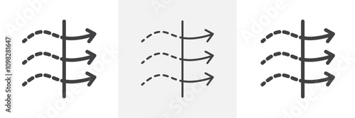 Air purification icon collection in black and white and colored style
