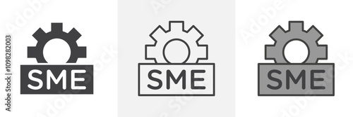 SME icon collection in black and white and colored style